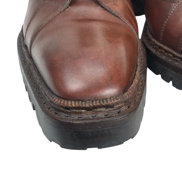 Santoni Fatte a Mano Shearling Lined Leather Sheepskin Boots Men’s 9 US / 8 EU main image 15
